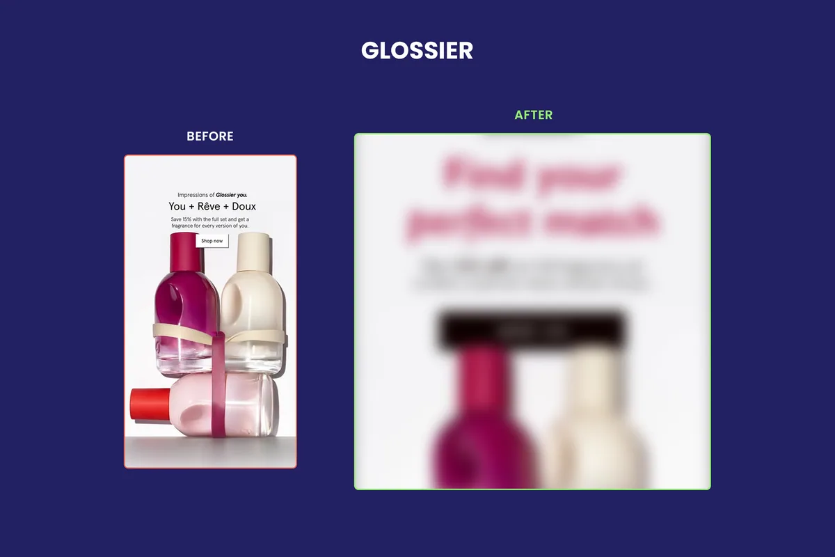 Glossier redesign, After blurred