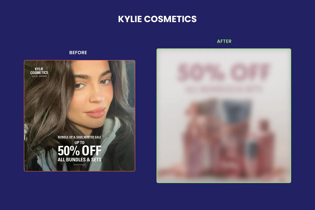 Kylie Cosmetics redesign, After blurred
