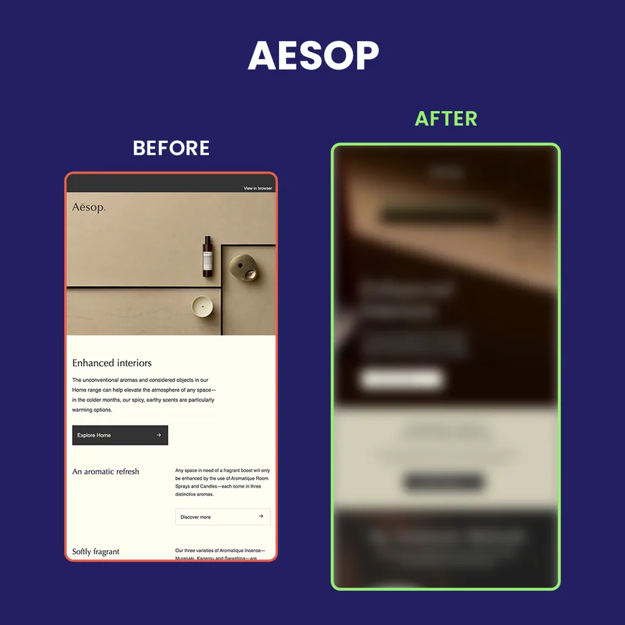 Aesop email redesign thumbnail