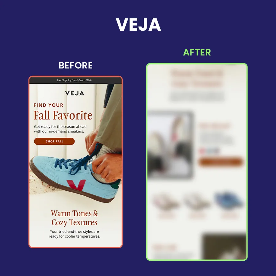 Veja email redesign thumbnail