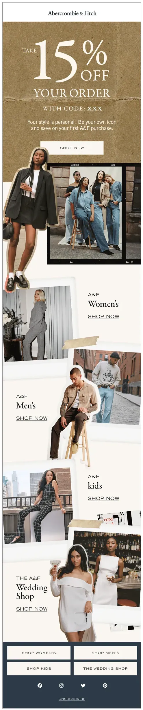 Abercrombie email redesigned by Hey Frankie